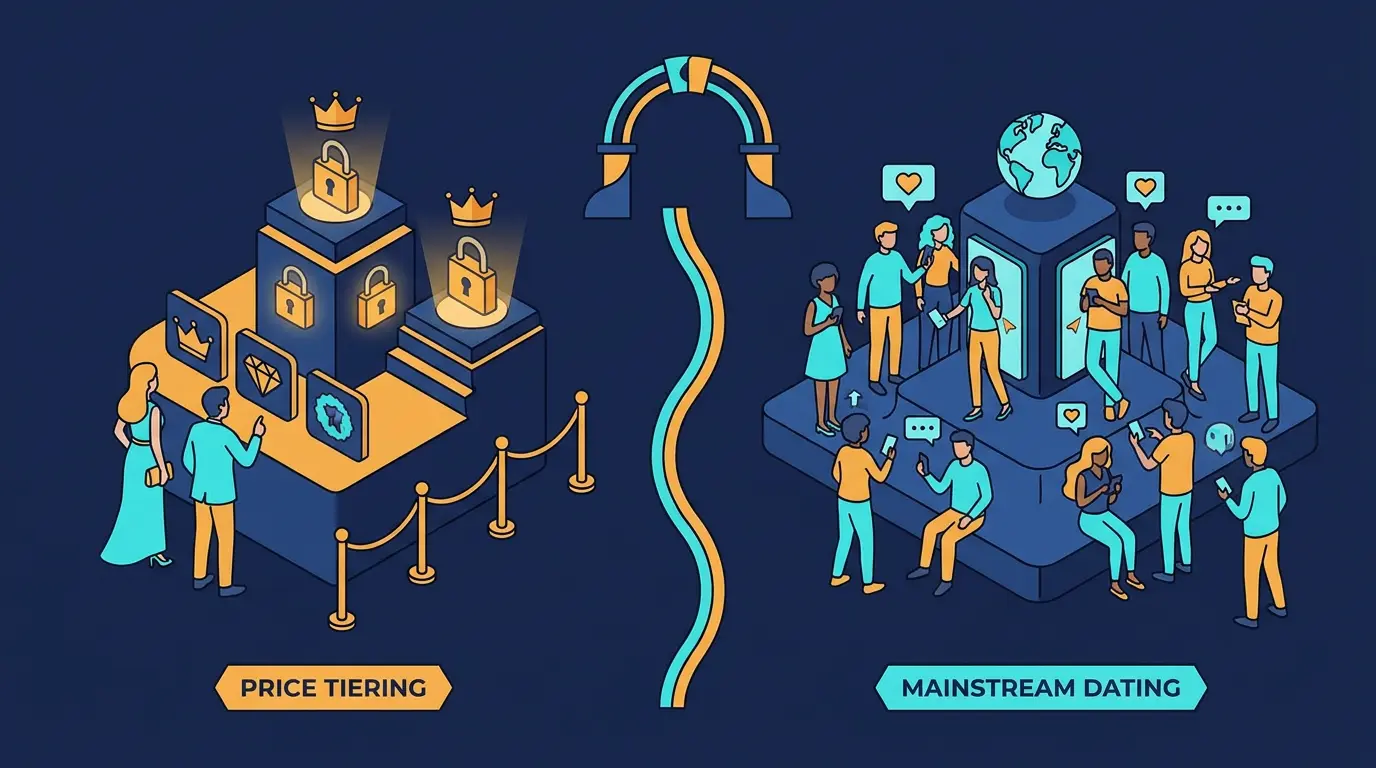 Price tiering vs mainstream dating.