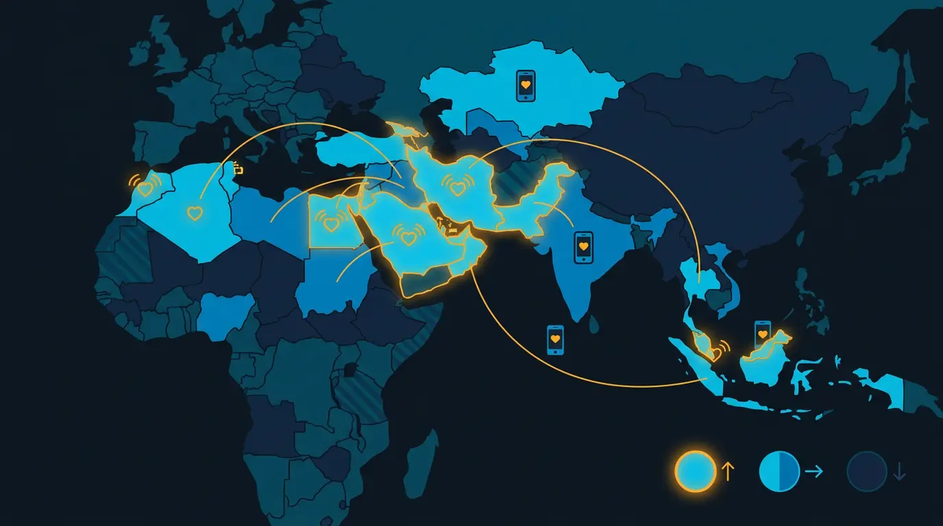 Regional Muslim dating penetration map.
