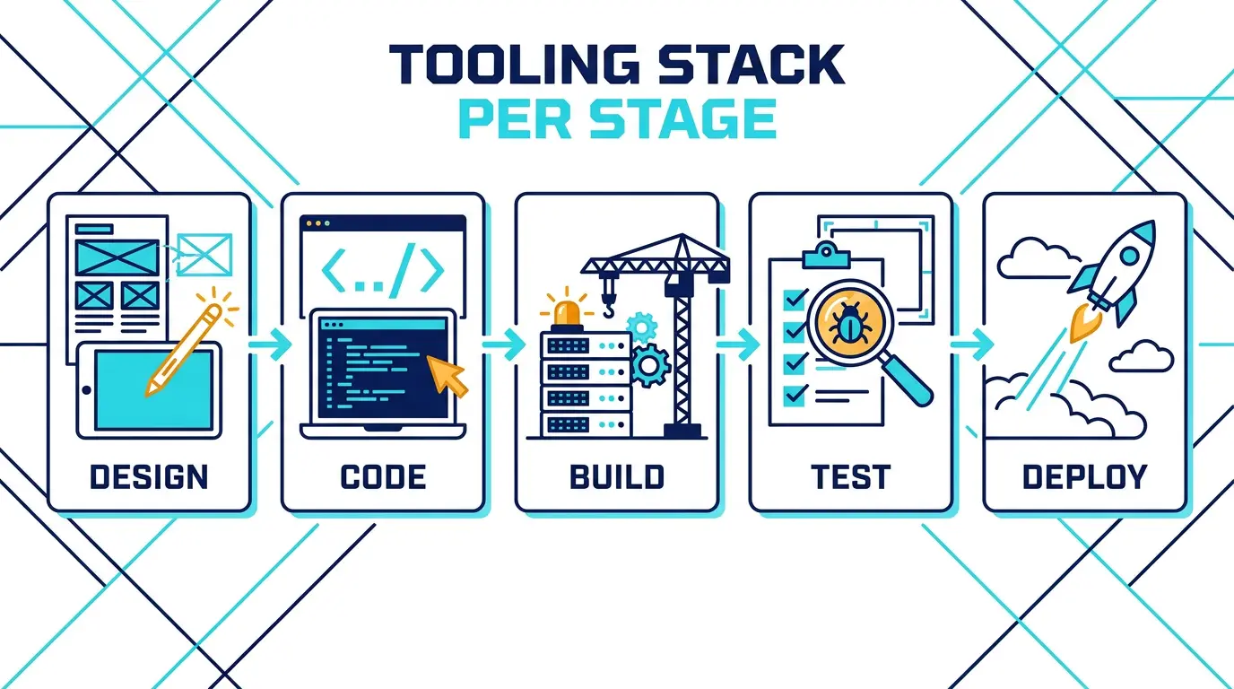Tooling stack per stage card set.