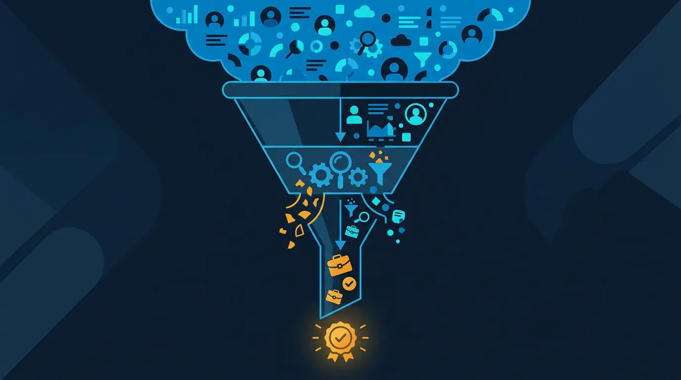 Vetting funnel illustration.