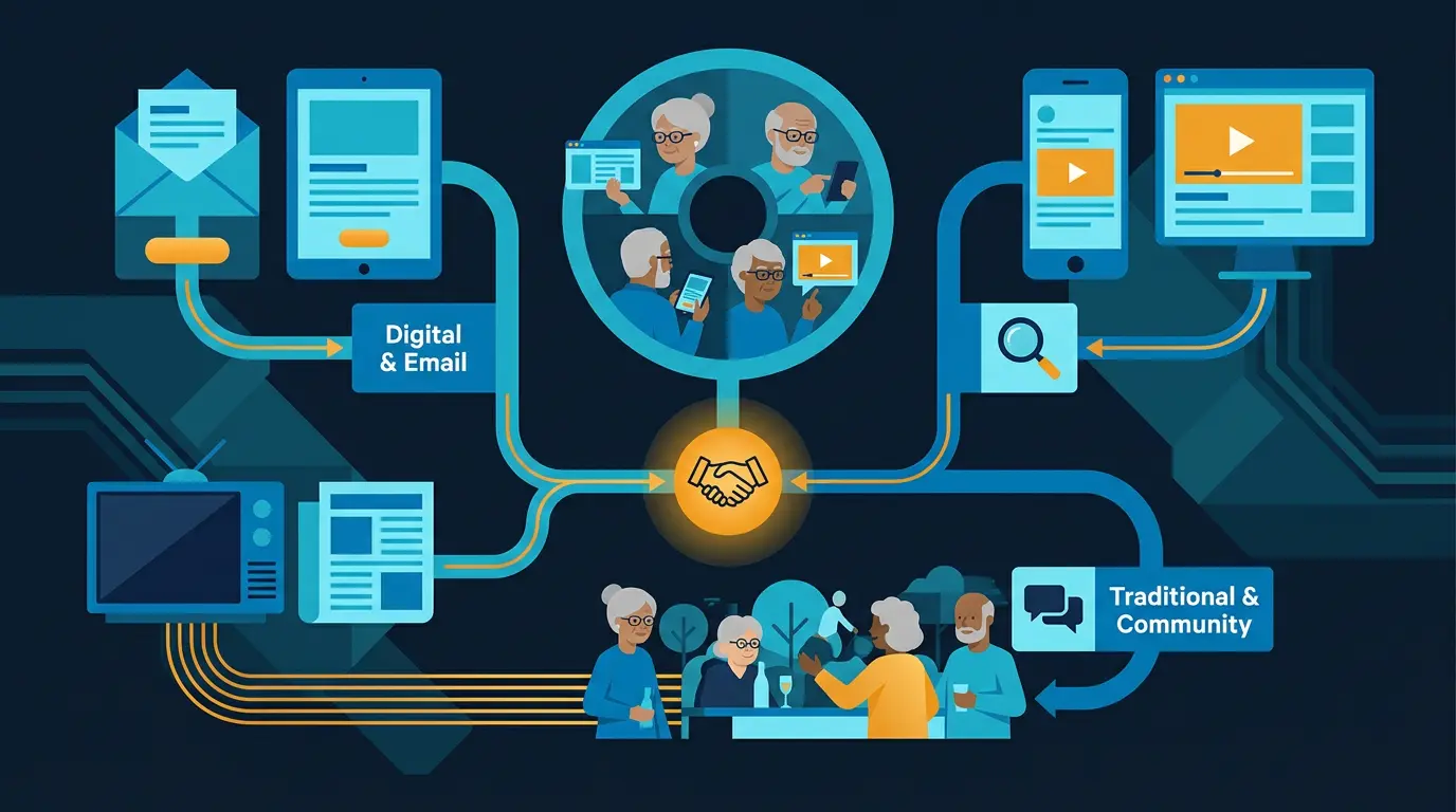 Acquisition channel mix for over 50s.
