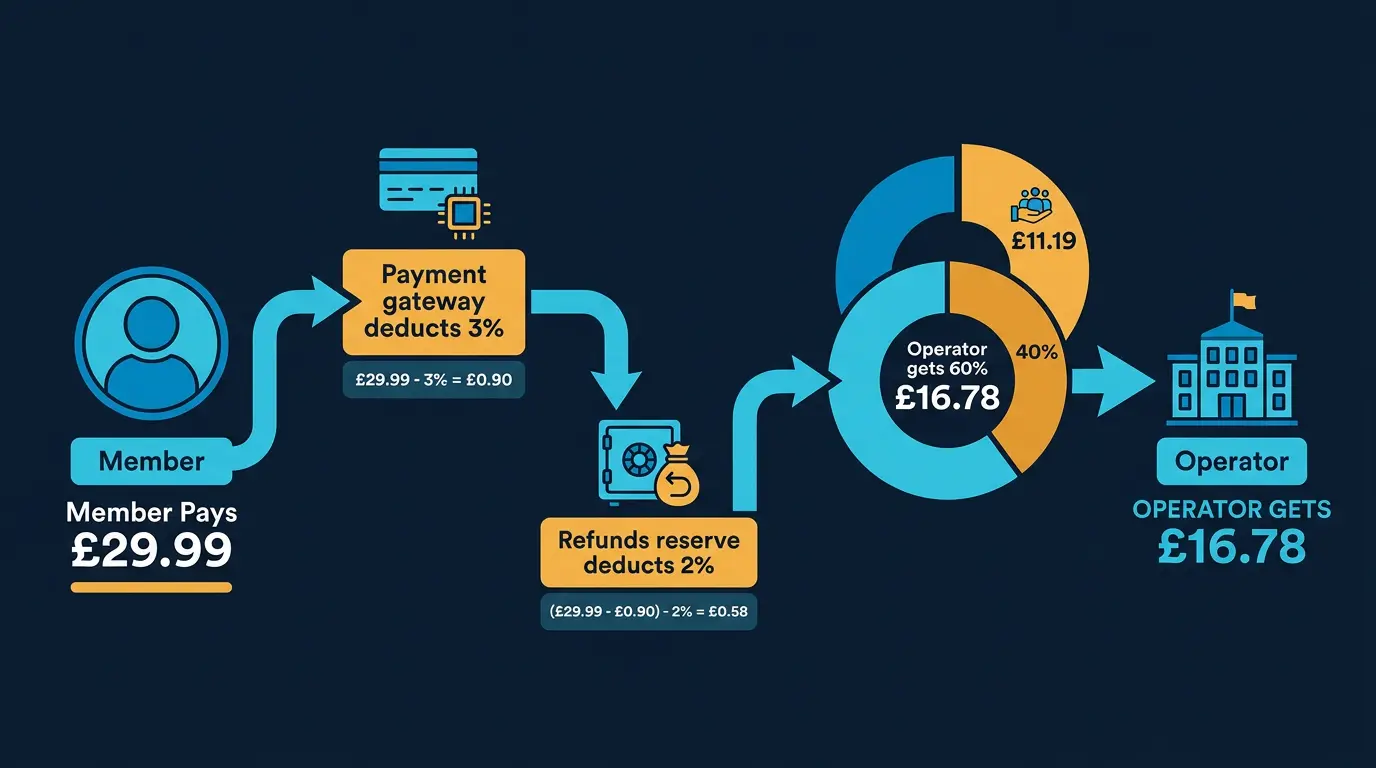 Flow diagram showing revenue path.