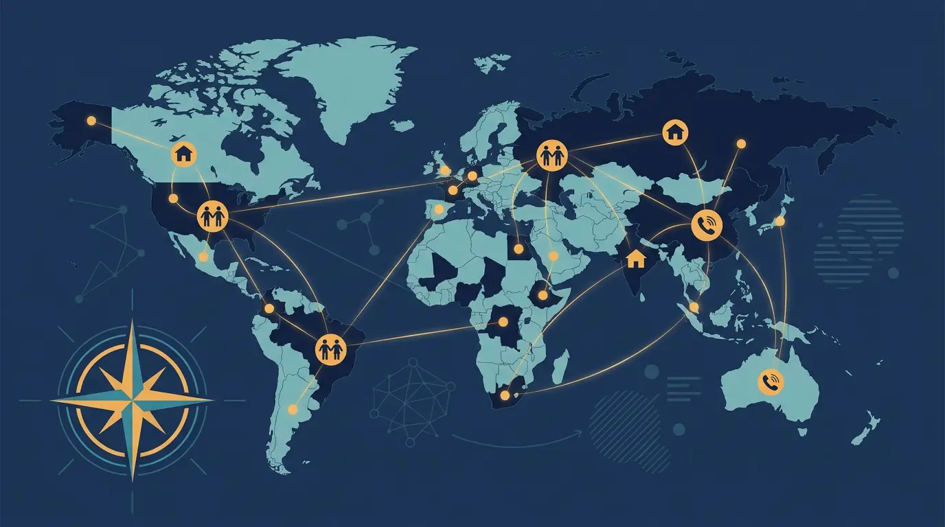 Victim support resource map by country.